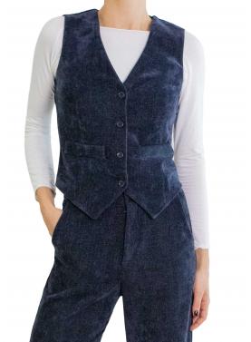 Gilet in velluto denim "Eva"